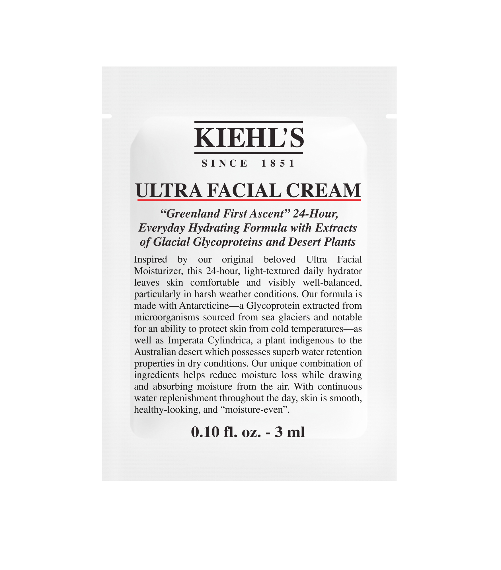 Kiehls Ultra Facial Cream 3ml Sample