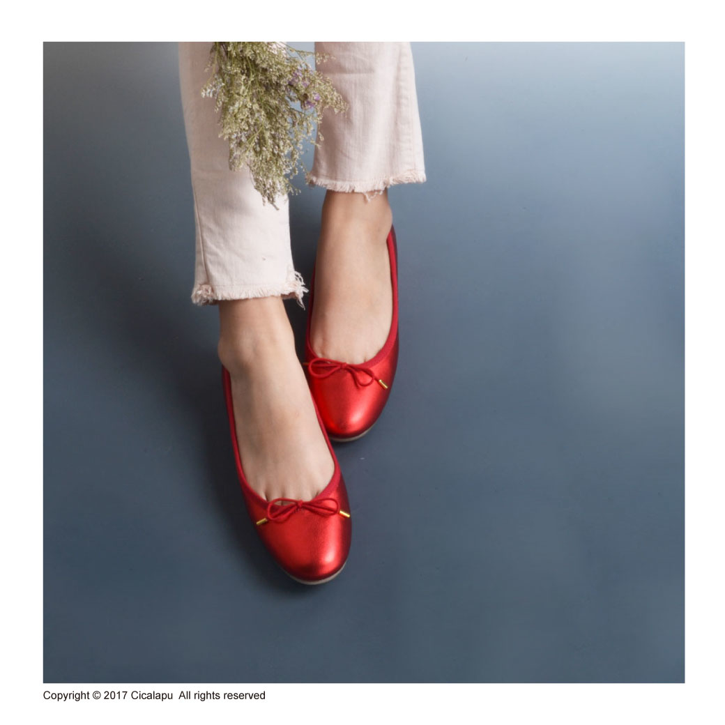 26801 紅箔 不分左右腳娃娃鞋