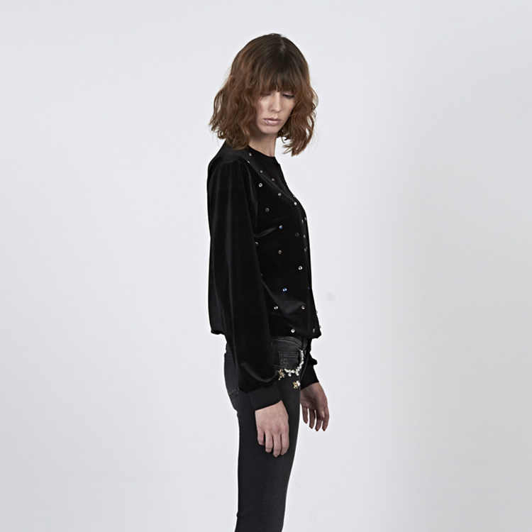 【Silvian Heach】鑽飾長袖T恤