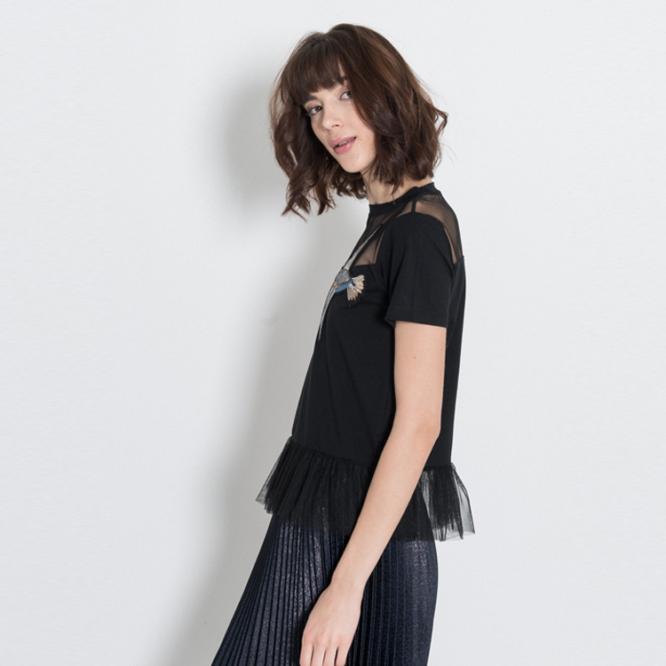 【Silvian Heach】鎖骨蜂鳥短袖上衣