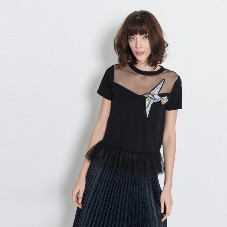 【Silvian Heach】鎖骨蜂鳥短袖上衣