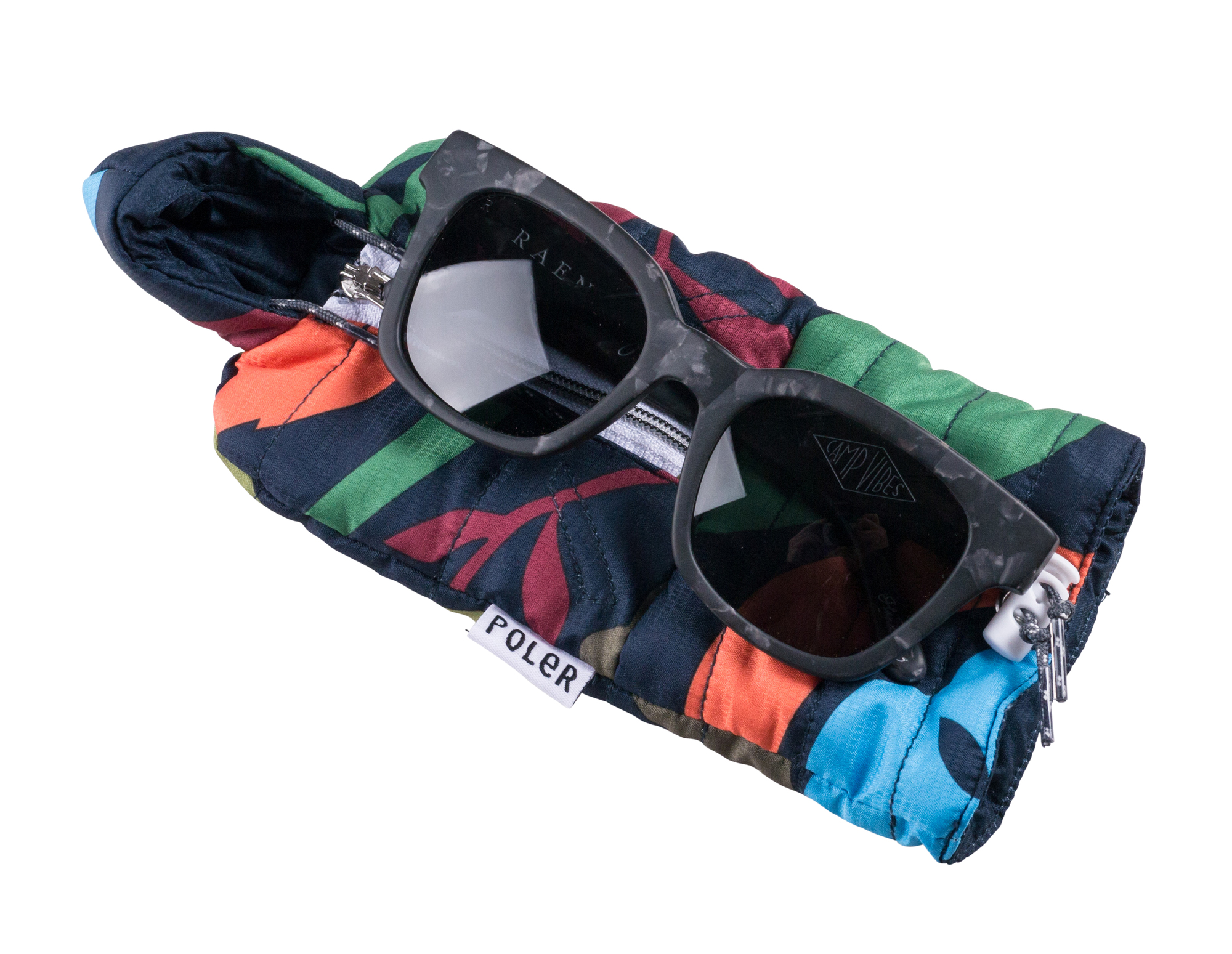 美國 Poler SUNSACK CASE 人形睡袋造型-手機套 / 太陽眼鏡袋-午夜藍小花