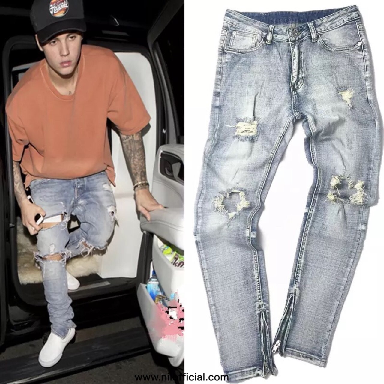 FOG 風格 韓國製破壞拉鍊牛仔褲 小賈著用款 破褲