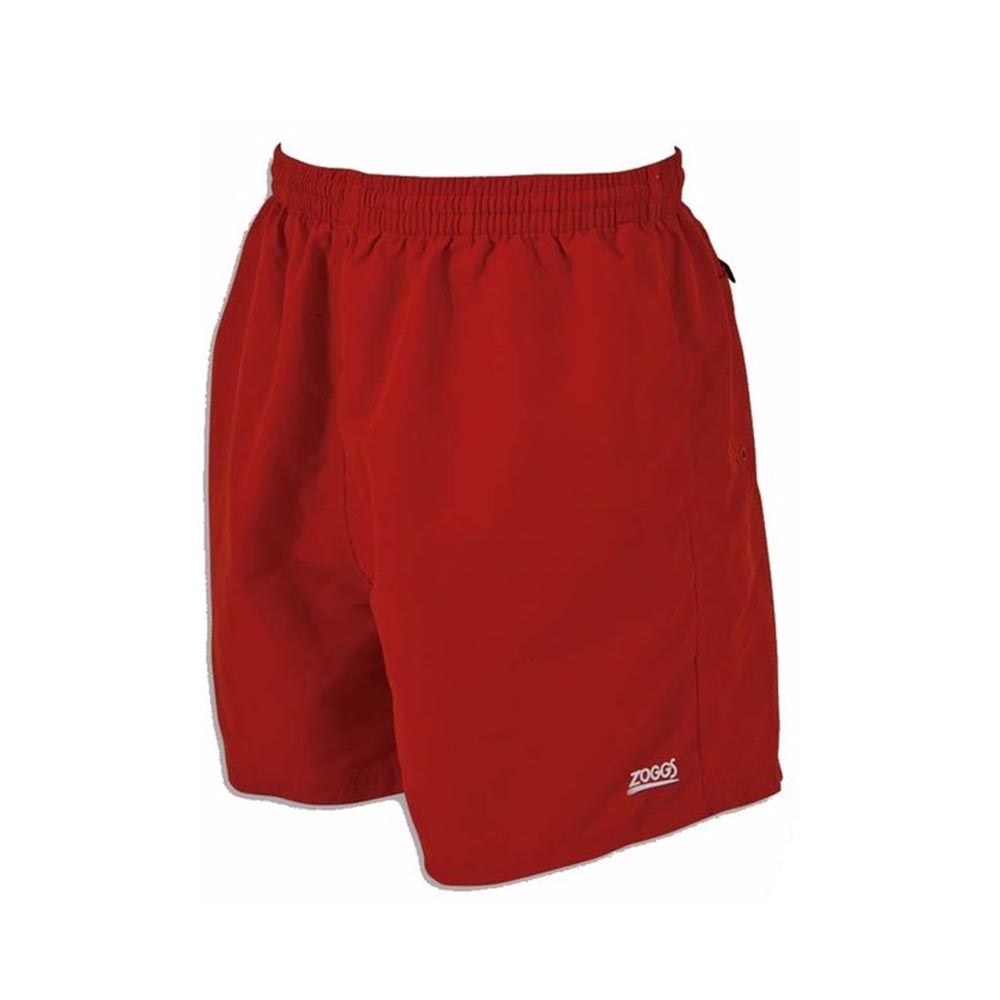 ZOGGS 青少  素面休閒海灘褲-紅