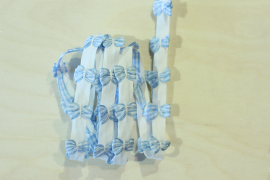 針織立體格紋蝴蝶結/10mm