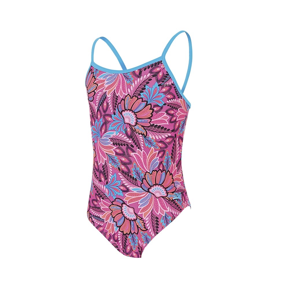 ZOGGS 青少女《花的綻放》經典花背連身泳衣