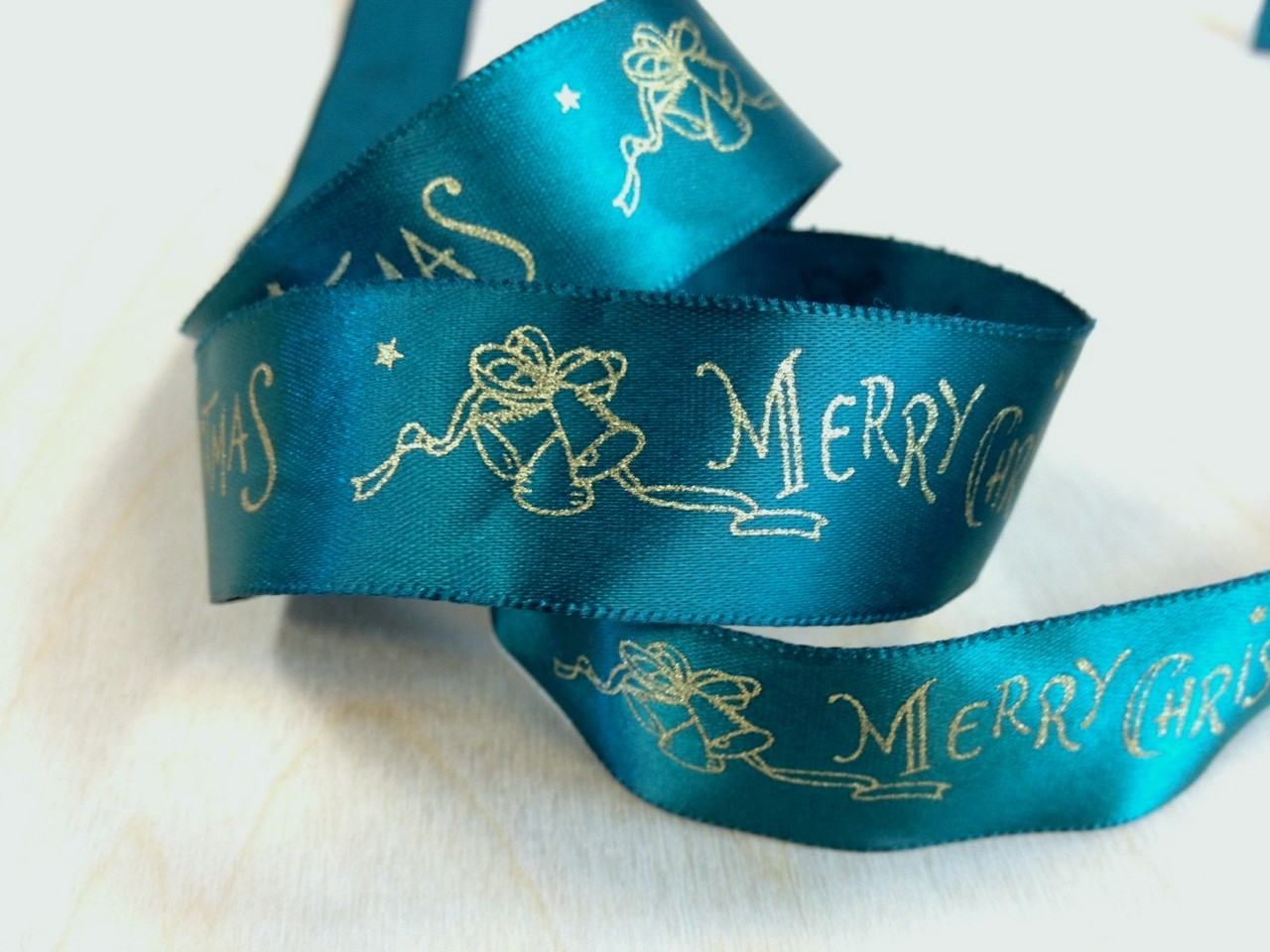 聖誕鈴聲/金粉單緞面/22mm