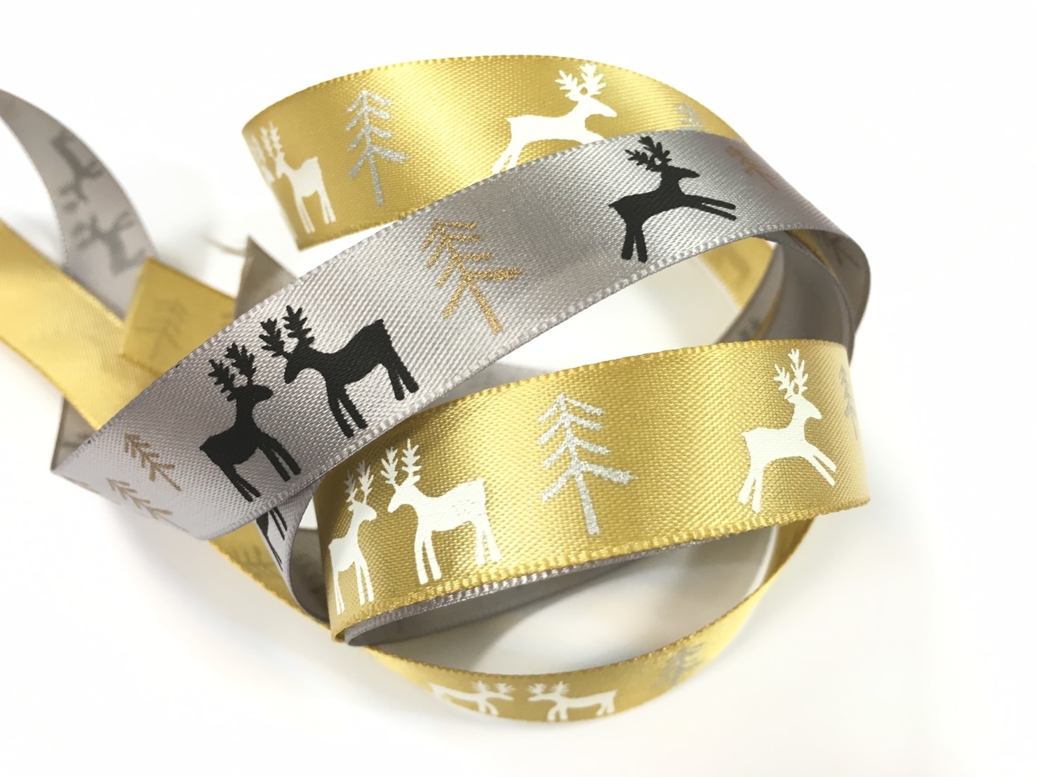 麋鹿雪樹/單緞面/15mm