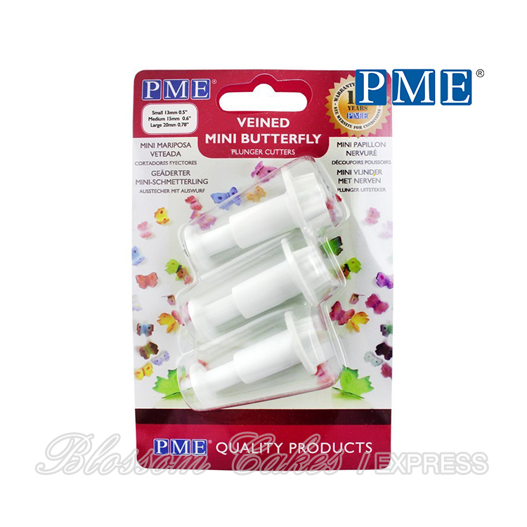 PME Veined Mini Butterfly Plunger Cutters, Set of 3