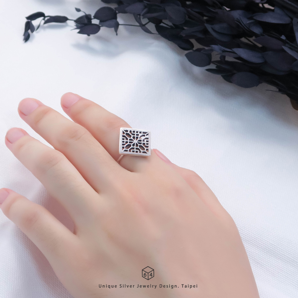訂製窗花 平安戒 925純銀戒指-ART64