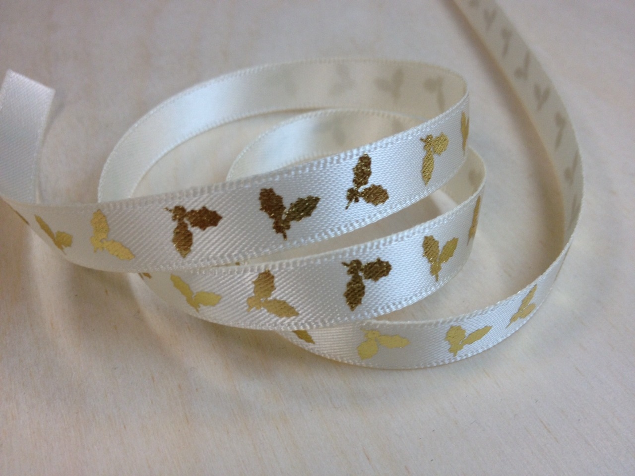 金箔雙葉/緞面/10mm