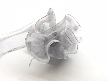 單邊漸層 波浪形拉花緞帶/38mm