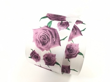 玫瑰鮮花/緞面/38mm