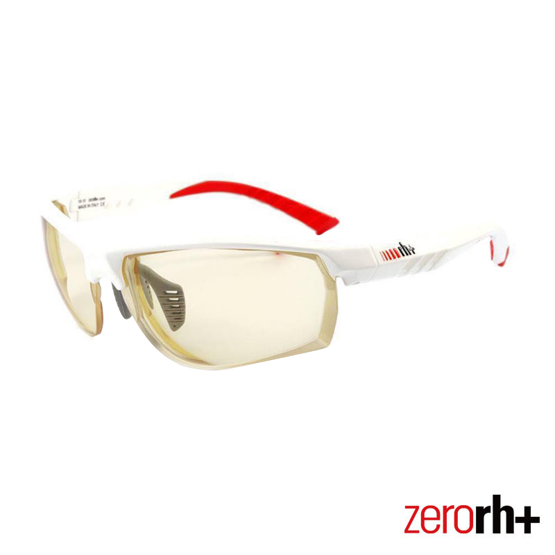 RH738白色鏡框搭配夜騎推薦黃色變色防爆鏡片