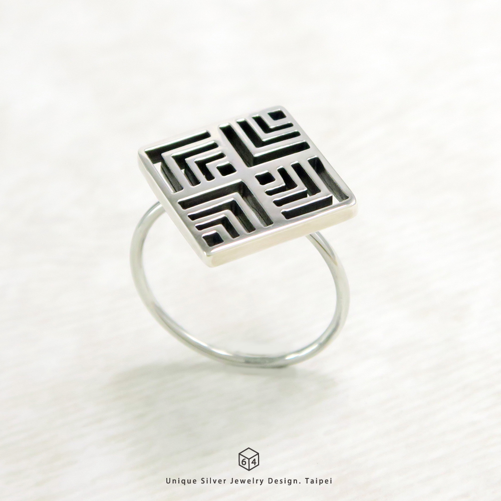 訂製窗花 晉爵戒 925純銀戒指-ART64