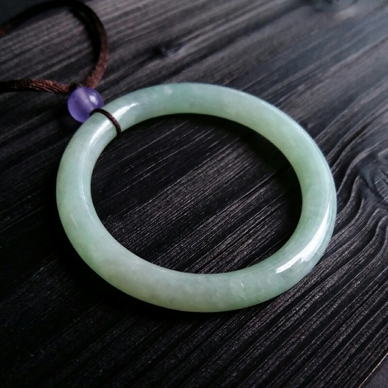 冰糯萍果綠玉環 (45mm外徑), 天然翡翠A玉, 緬甸玉, Jade, Jadeite