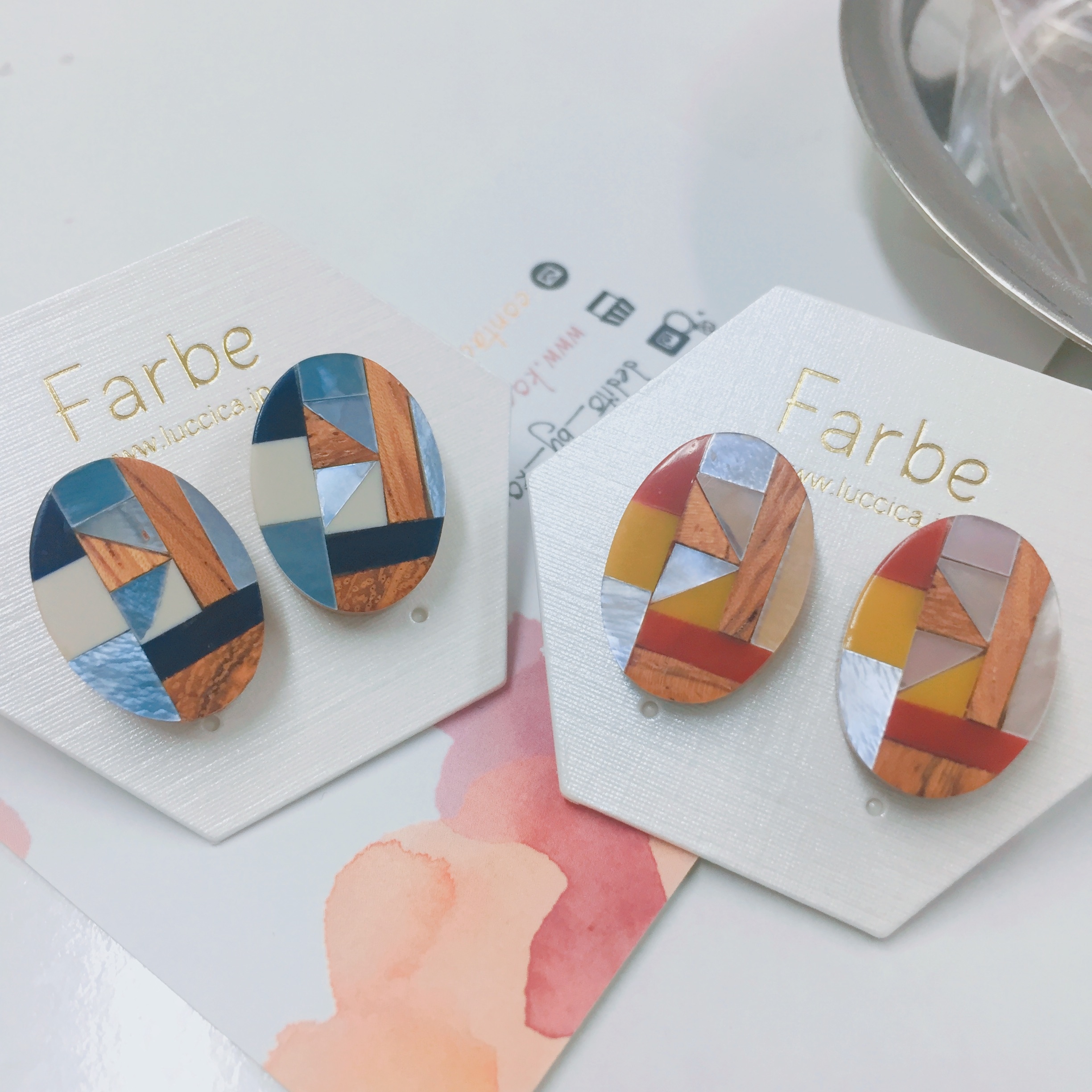 日本木制X彩貝殼片耳環 (網站限定優惠)