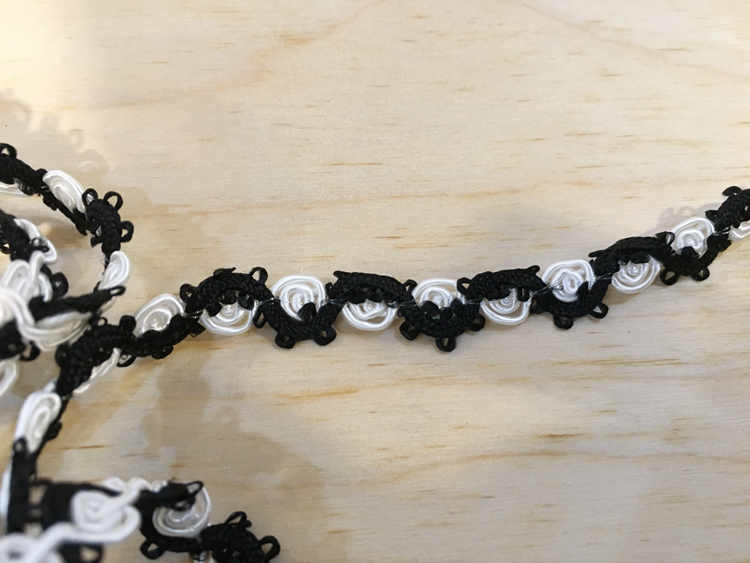 黑白螺旋花飾織帶/完全限量