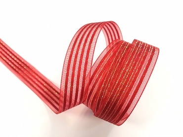 綢緞條紋珠光網紗