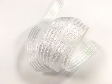 綢緞條紋珠光網紗