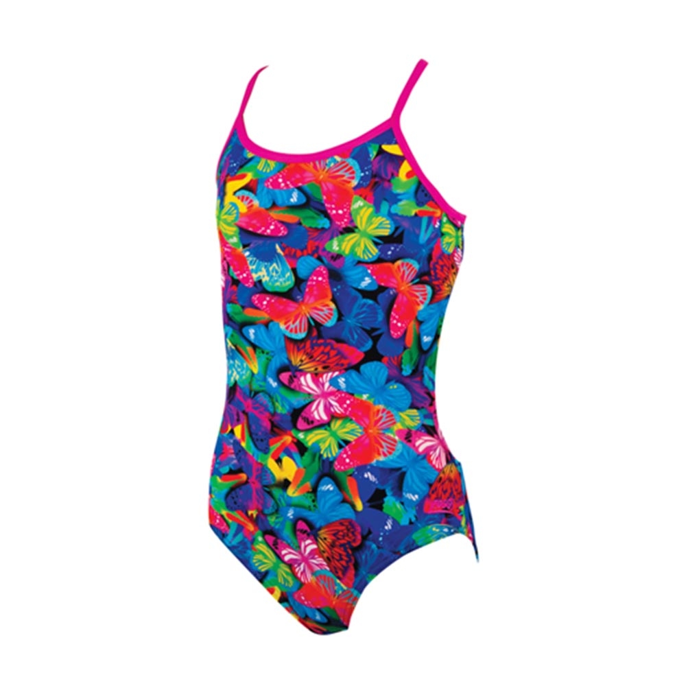 ZOGGS 青少女《彩蝶紛飛》 Ｘ背甜美系連身泳衣