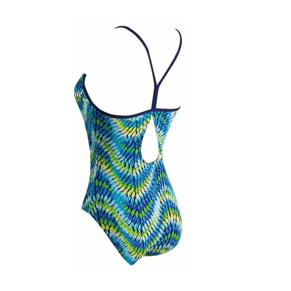 ZOGGS 女性《人魚傳說》細致Y背連身泳衣-藍綠