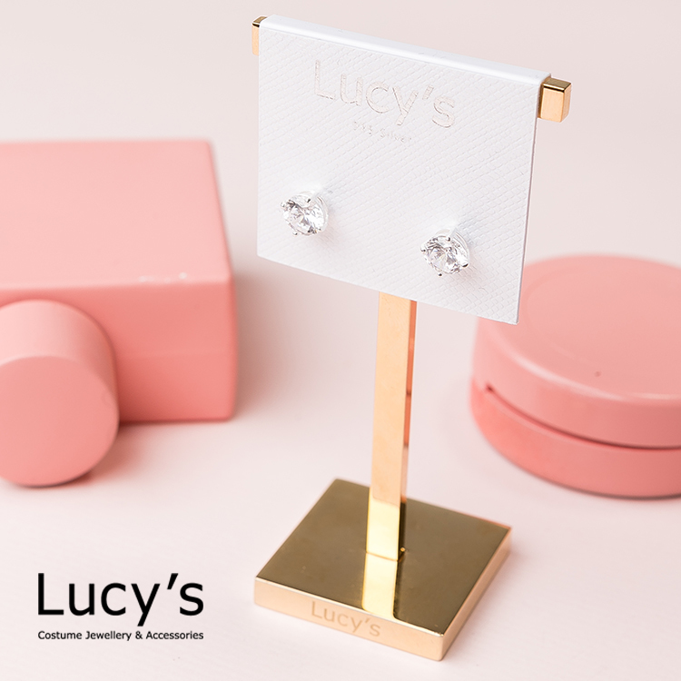 925純銀 氣質簡約單鑽鋯石耳環-0.6cm(30547)