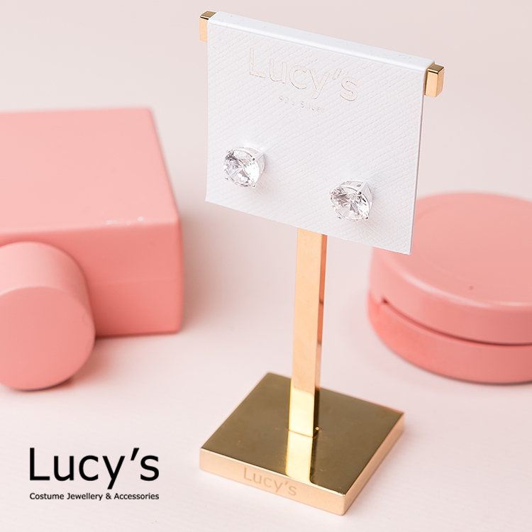 925純銀 氣質簡約單鑽鋯石耳環-0.7cm (41471)