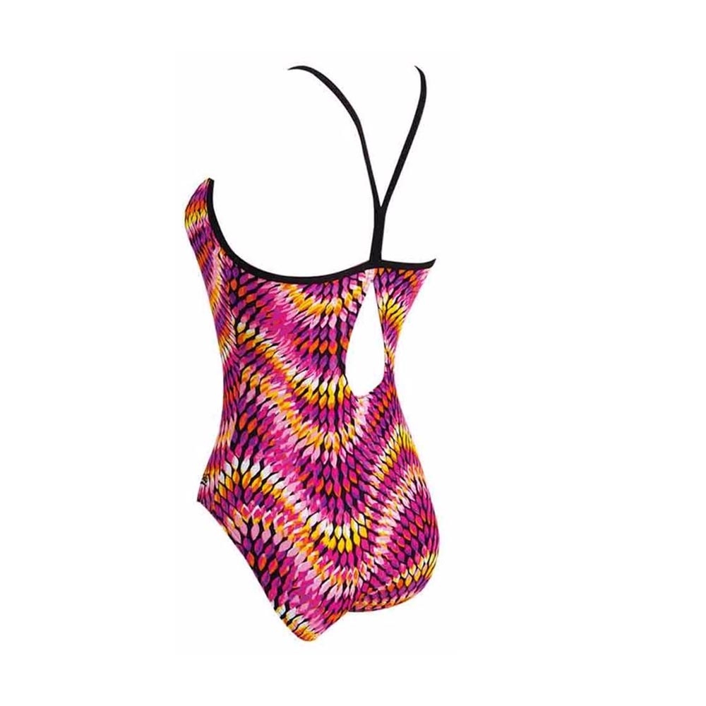 ZOGGS 女性《人魚傳說》細致Y背連身泳衣-粉紫