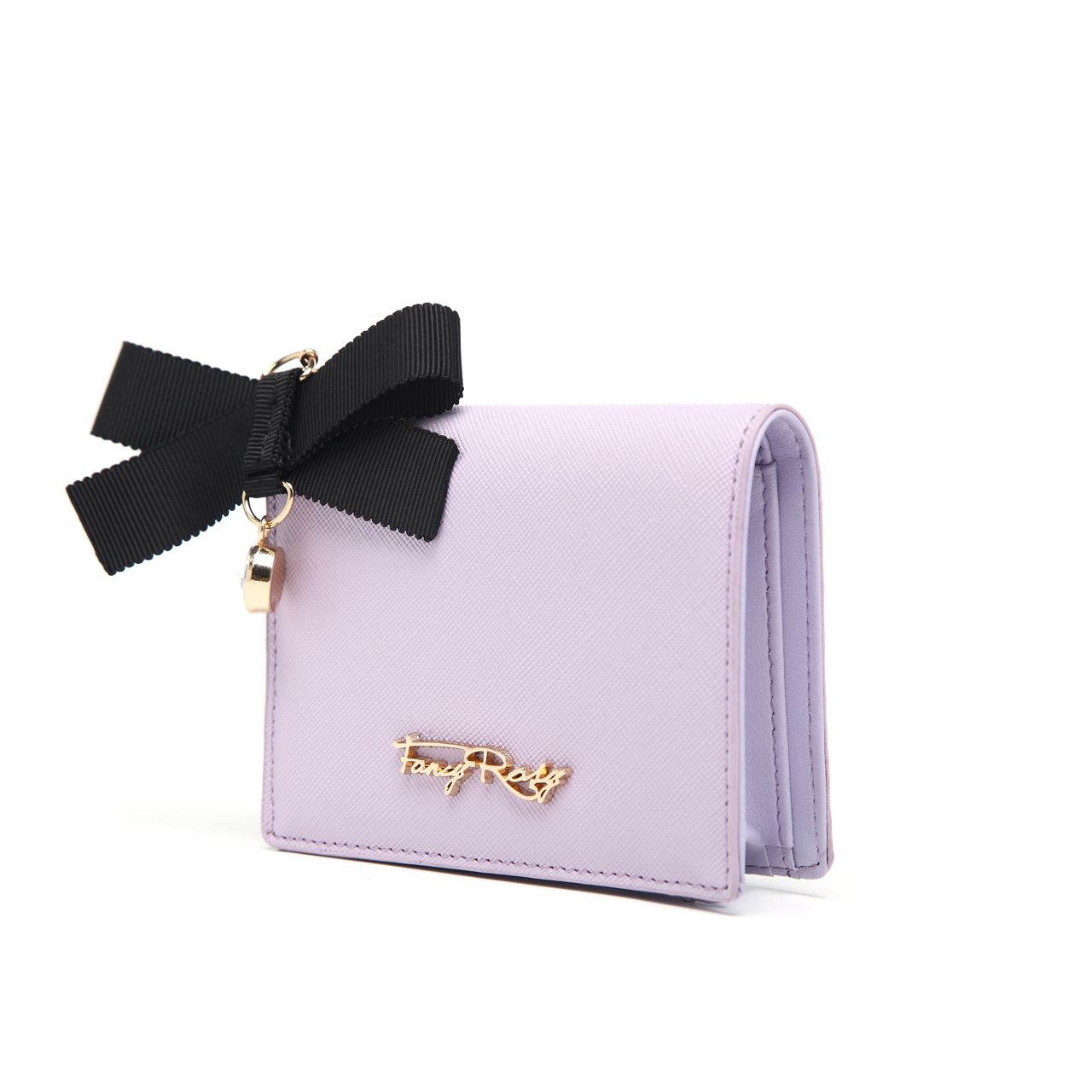 Fancy Ribbon Bow Bow Rhinestones Fold Wallet