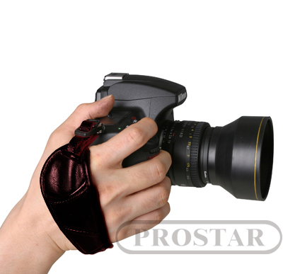 Prostar皮製相機手腕帶-黑 GRIP-10 (M-7364) 附支撐架