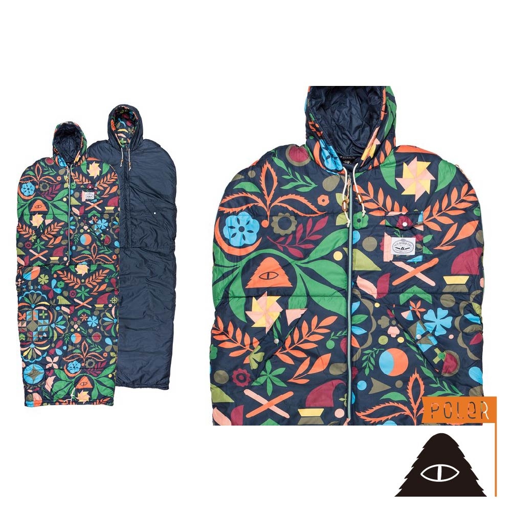 Poler THE NAPSACK 可雙面穿人形睡袋 / 午夜藍小花印花 深藍色