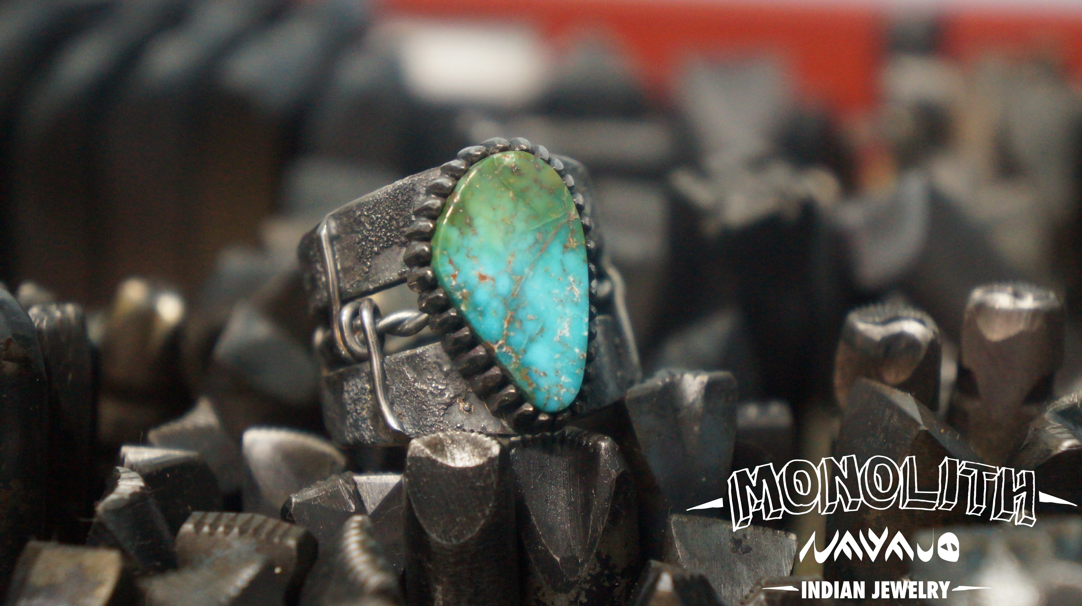 Turquoise Mountain Tufa 鐵絲網【戒指】