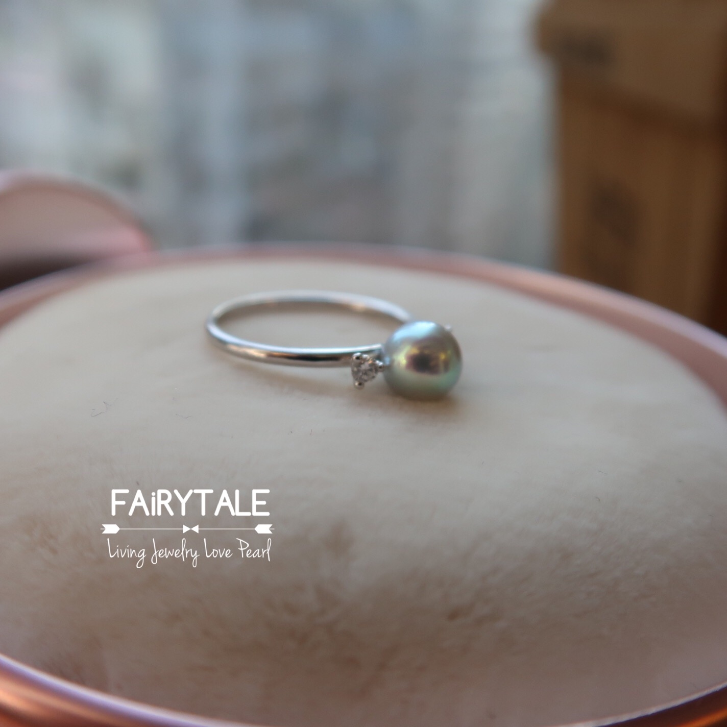 18K白金日本真多麻鑽石戒指6-6.5mm - 頂級鏡面光澤