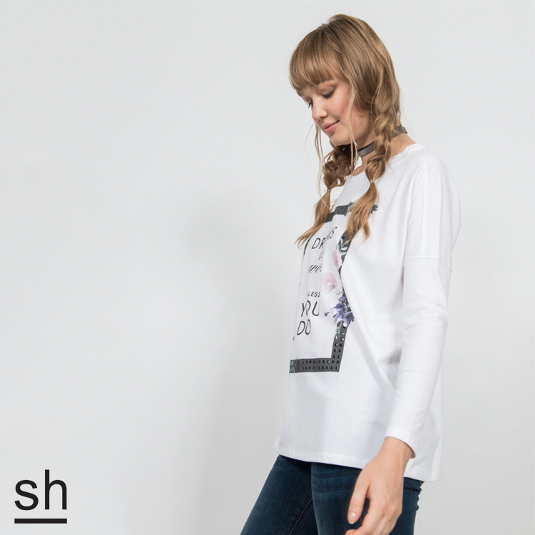 【SH】DREAM DON’T WORK UNLESS YOU DO薄長袖上衣