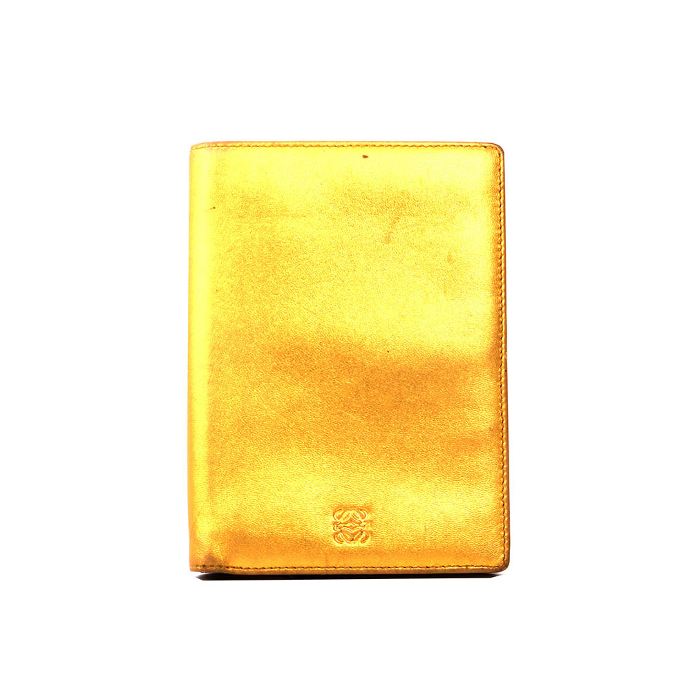 【LOEWE】小羊皮二折零錢袋中夾(霧金) LO22000001