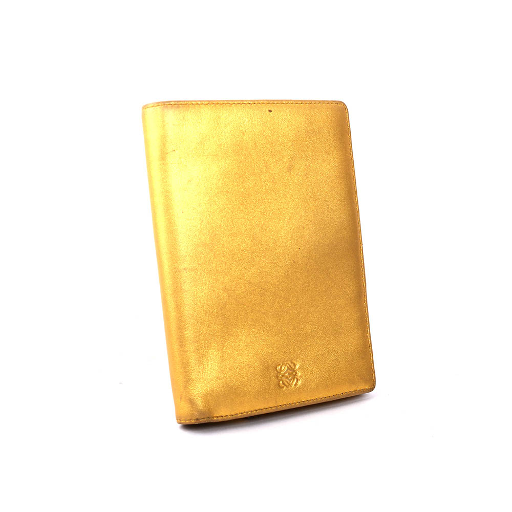 【LOEWE】小羊皮二折零錢袋中夾(霧金) LO22000001