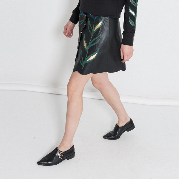 【Silvian Heach】拼花皮裙