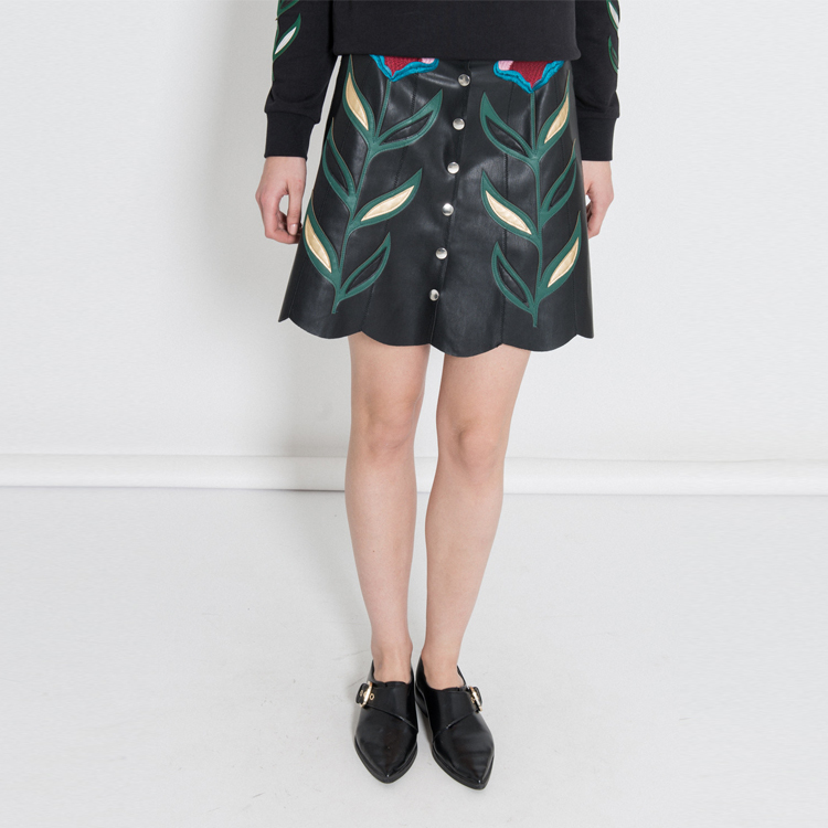 【Silvian Heach】拼花皮裙