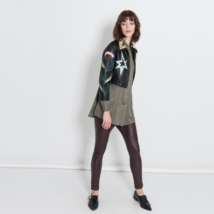 【Silvian Heach】拼花皮外套