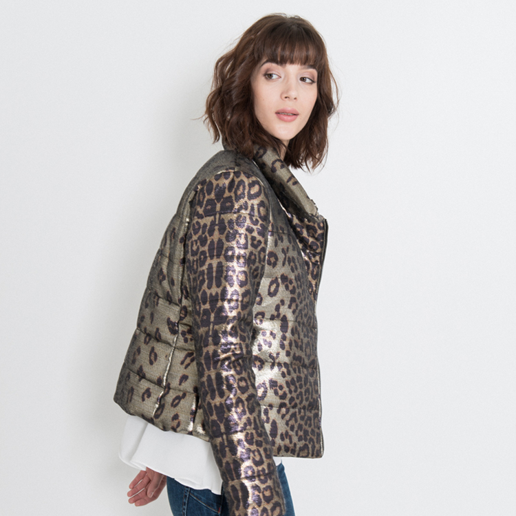 【Silvian Heach】豹紋鋪棉外套
