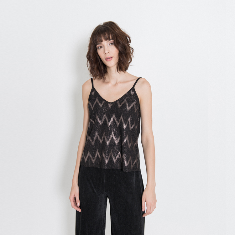 【Silvian Heach】v型波浪細肩帶背心