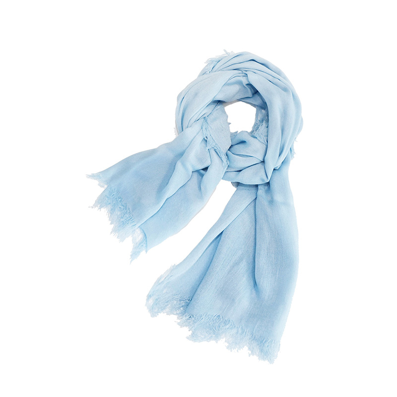 膠原蛋白涼爽美膚絲巾 - 環保染色 - 湖水藍