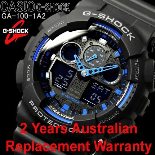g shock ga 100 black blue