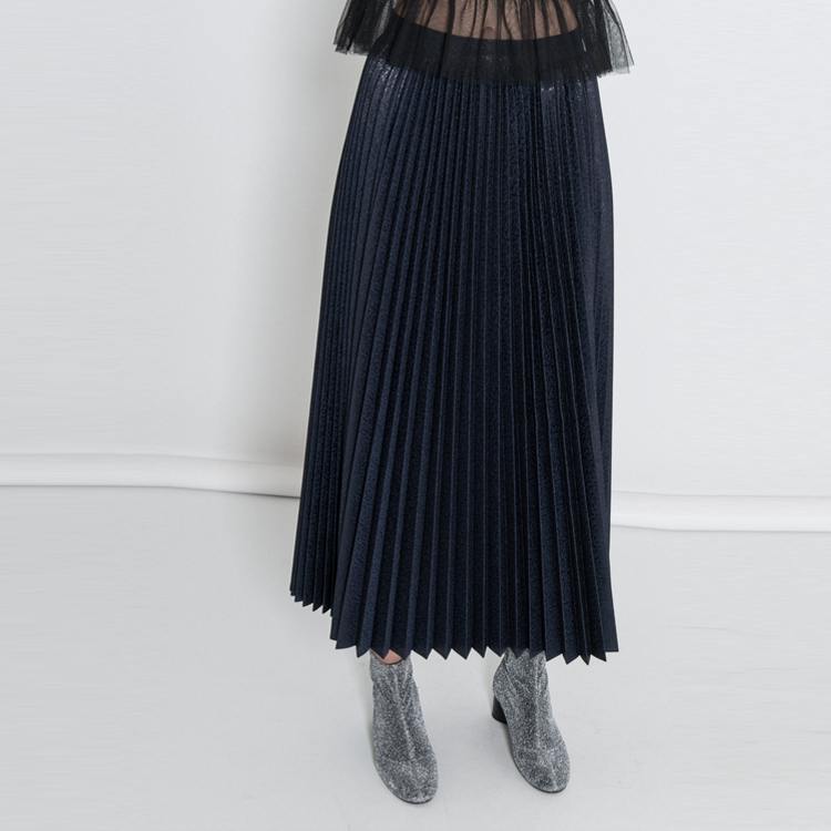 【Silvian Heach】藍色百摺長裙