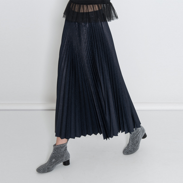 【Silvian Heach】藍色百摺長裙