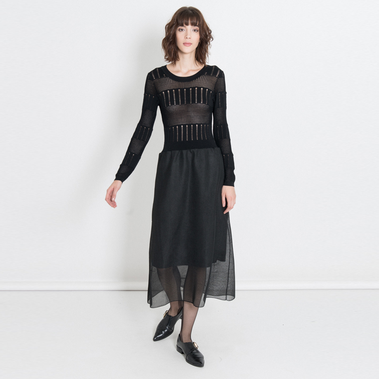 【Silvian Heach】針織雙層長洋裝