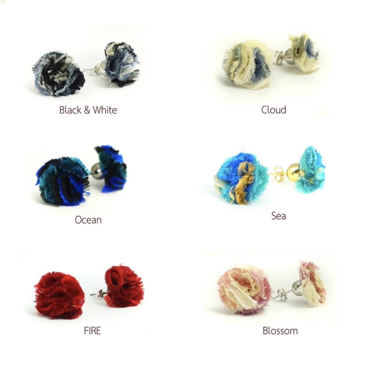 海洋｜花朵耳環