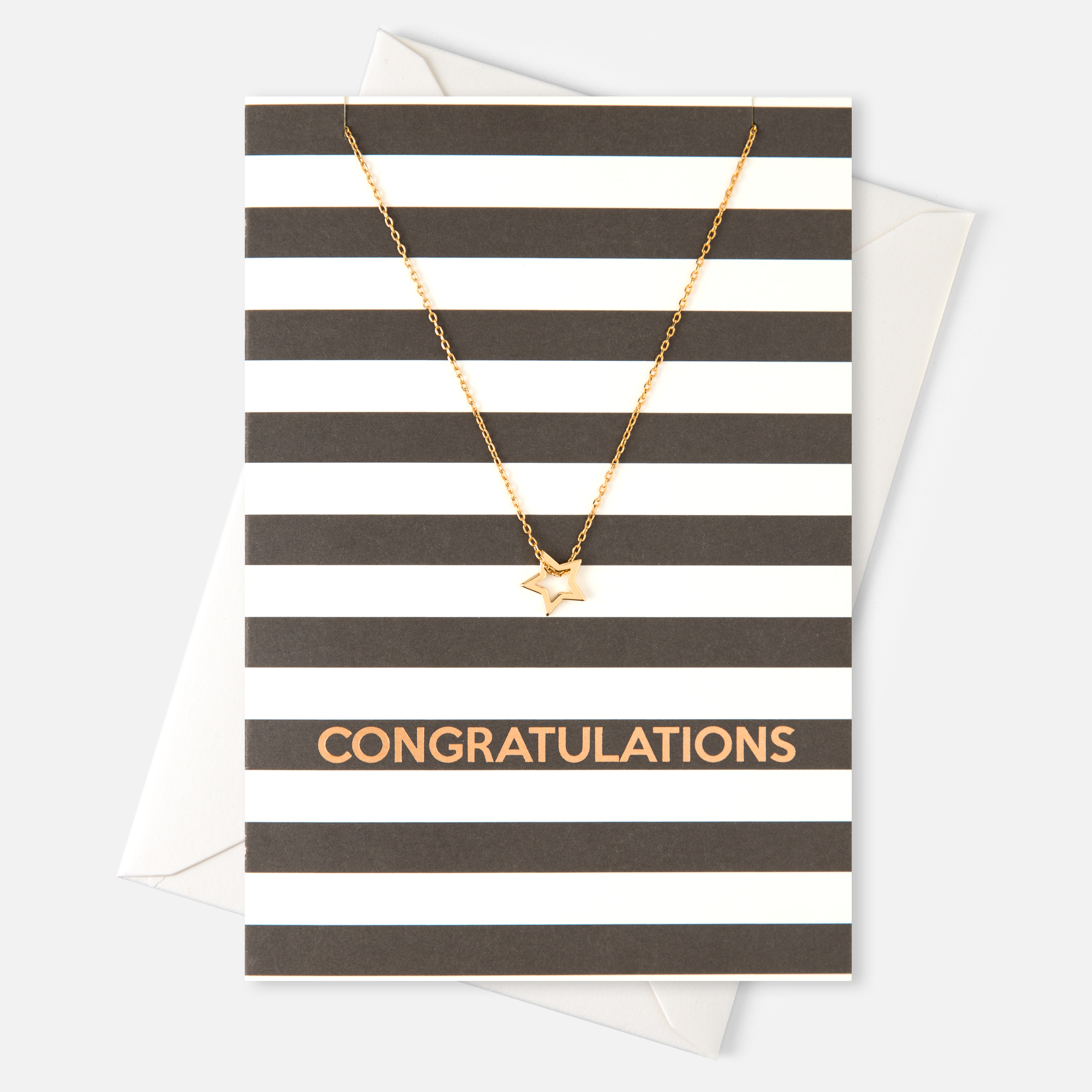 Orelia | 星星項鍊 x 黑白條紋卡片