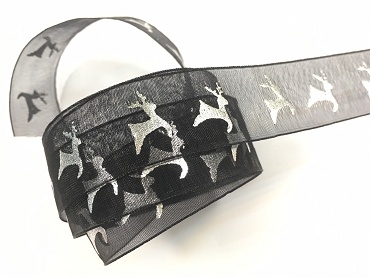 奔跑麋鹿/網紗銀箔/22mm